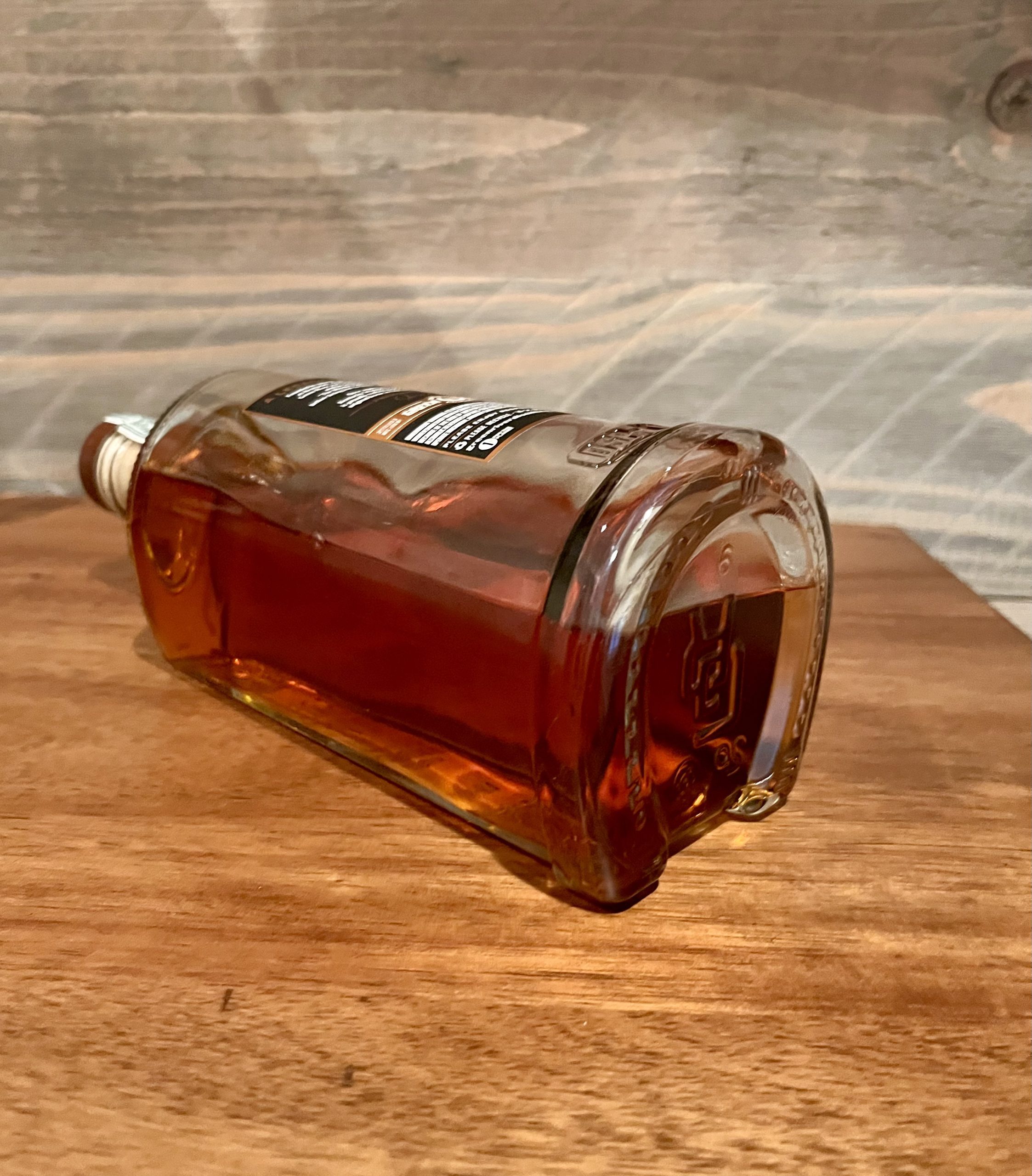 Bottle laying down side view